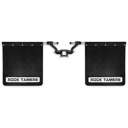 ROCK TAMERS ck Tamers 2 in. Hub Mudflap System Matte Black & Stainless Steel Trim Plates RO79673